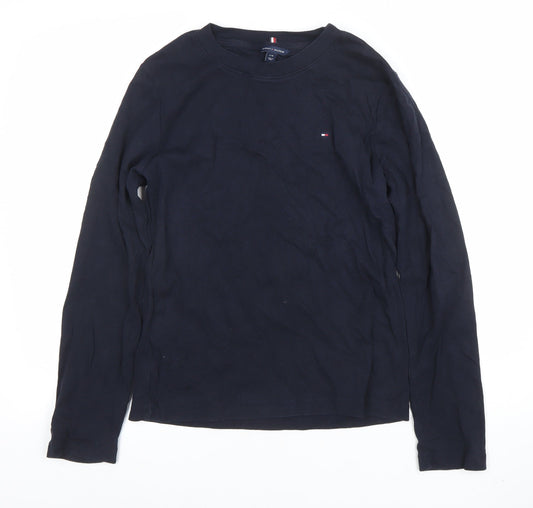 Tommy Hilfiger Women’s Blue Cotton Long Sleeve Crew Neck T-Shirt Size L