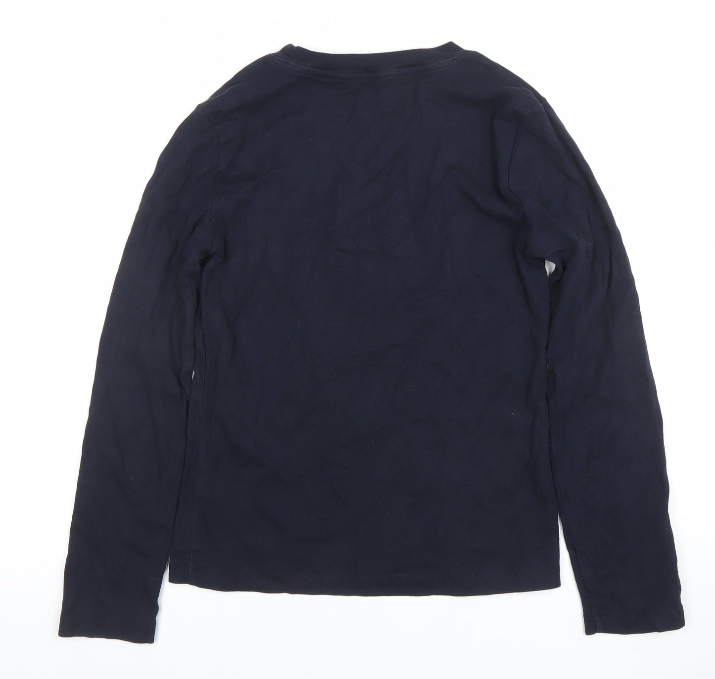 Tommy Hilfiger Women’s Blue Cotton Long Sleeve Crew Neck T-Shirt Size L