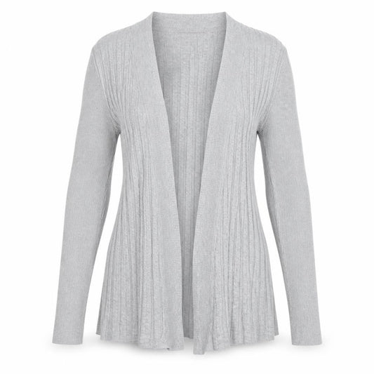 David Emanuel Women Grey Long Sleeve V-Neck Cardigan Size S