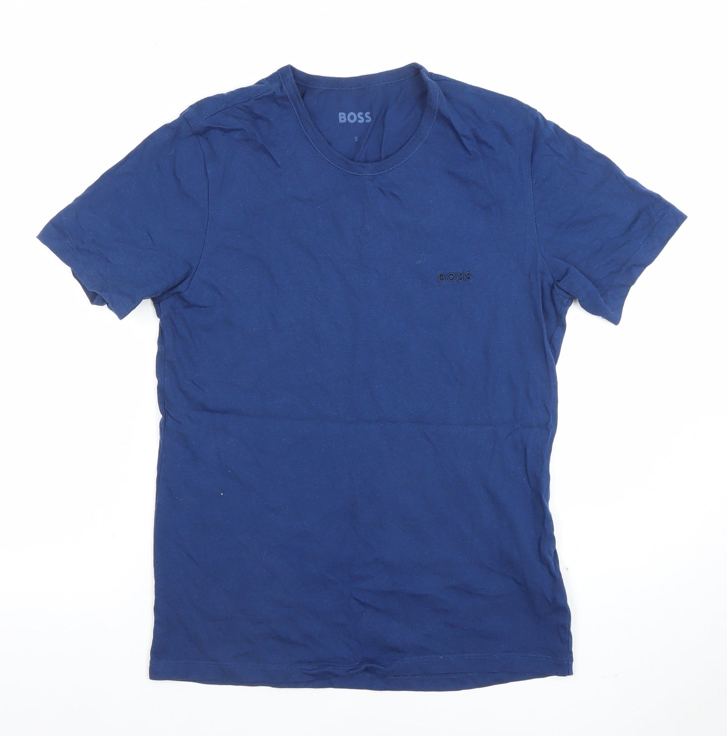 BOSS Men's Blue Crew Neck Cotton Short Sleeve T-Shirt Size S