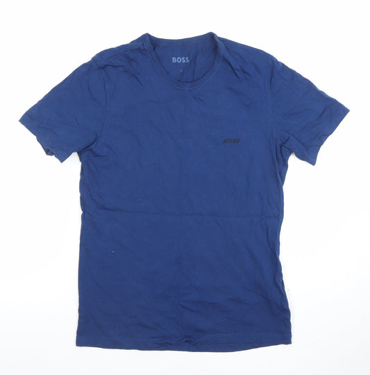 BOSS Men's Blue Crew Neck Cotton Short Sleeve T-Shirt Size S
