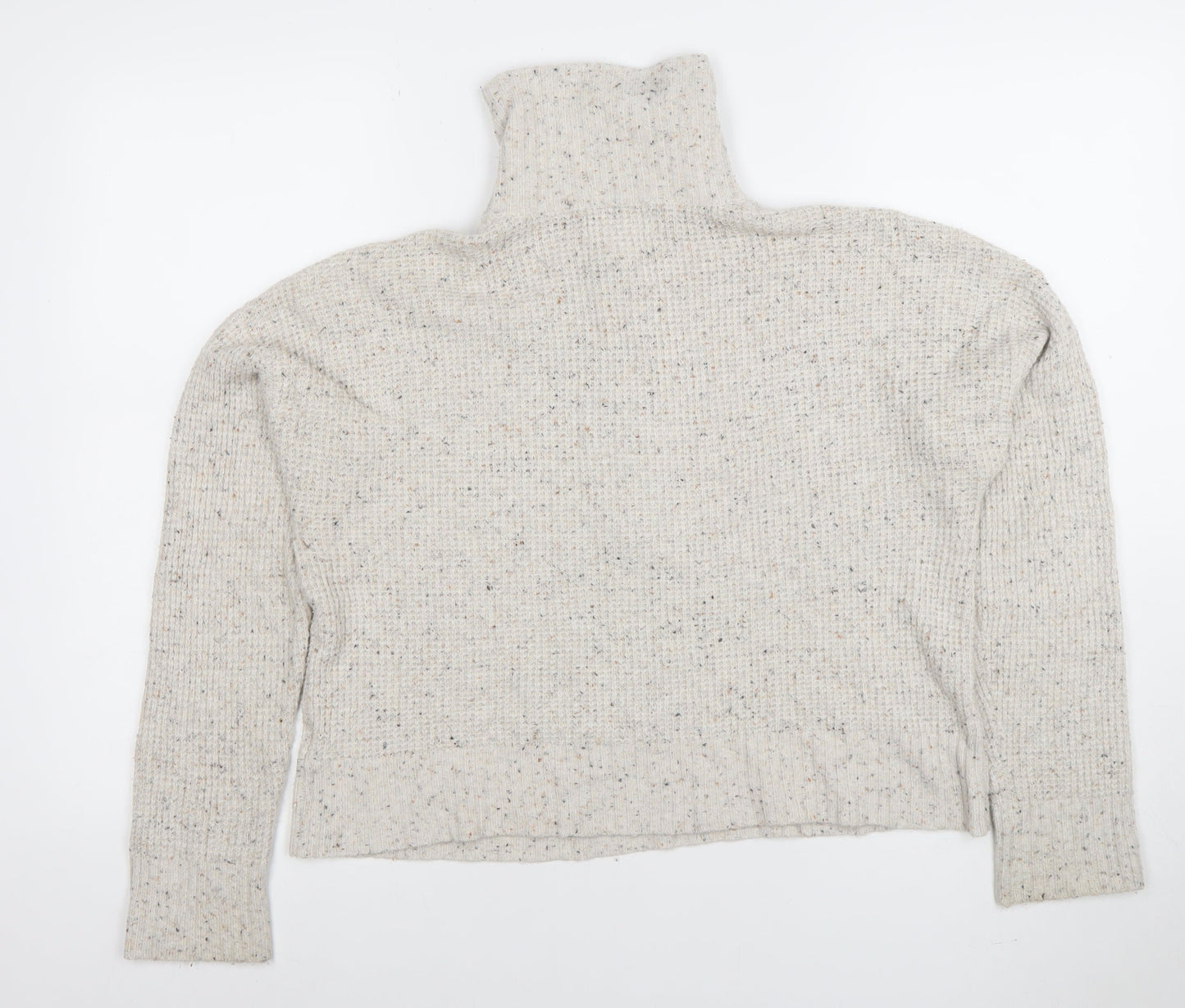 William Rast Women’s Beige 1/2 Zip High Neck Chunky Knit Jumper Size S