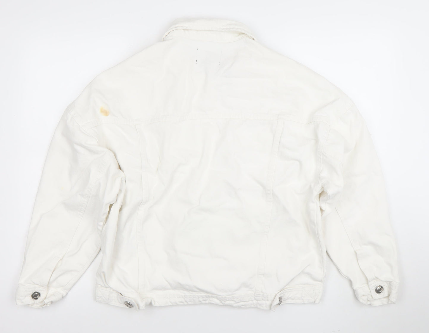 Brave Soul Women's White Cotton Twill Jacket Size 12 Casual Button Front
