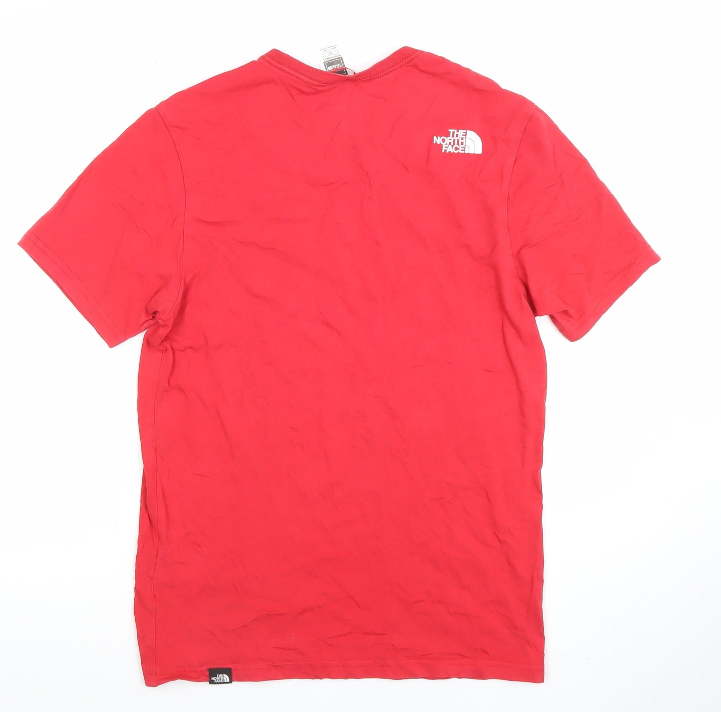 The North Face Men Red Cotton Crew Neck Short Sleeve T-Shirt Size S