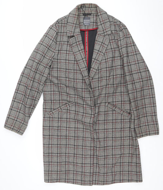 Primark Women's Multicoloured Check Blazer Size 16 Classic Mid-Length