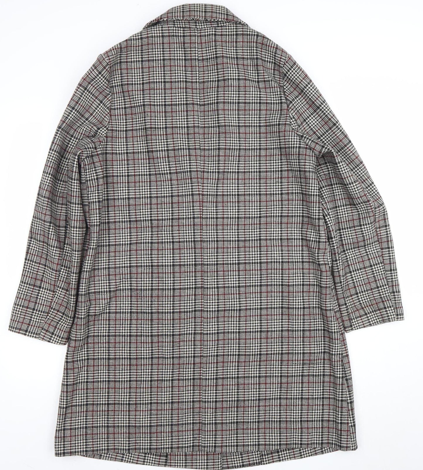 Primark Women's Multicoloured Check Blazer Size 16 Classic Mid-Length