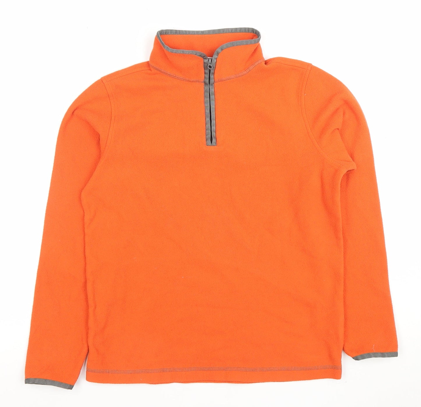 Lands’ End Boys Orange Fleece Half Zip Sweatshirt 12-14 Years