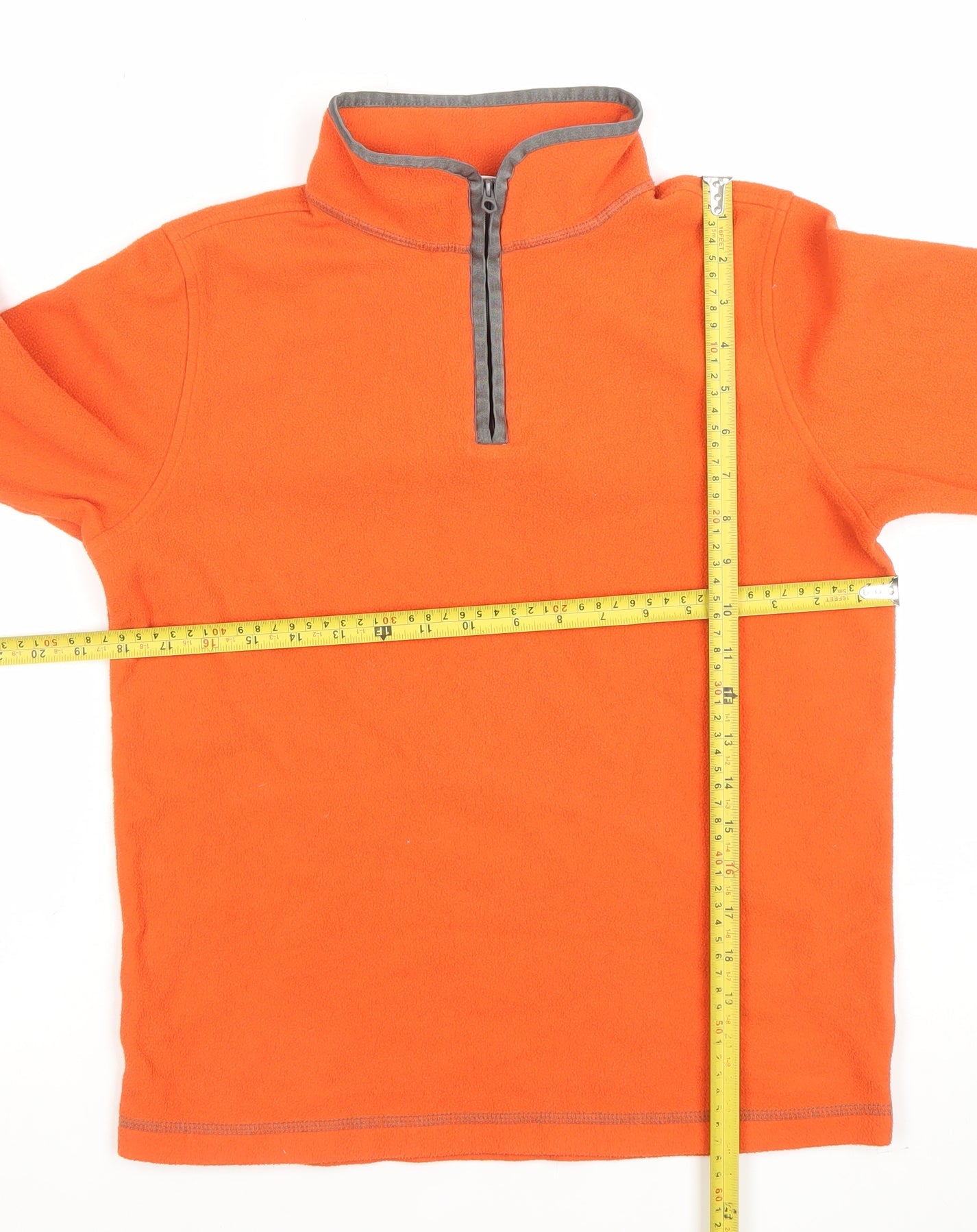 Lands’ End Boys Orange Fleece Half Zip Sweatshirt 12-14 Years
