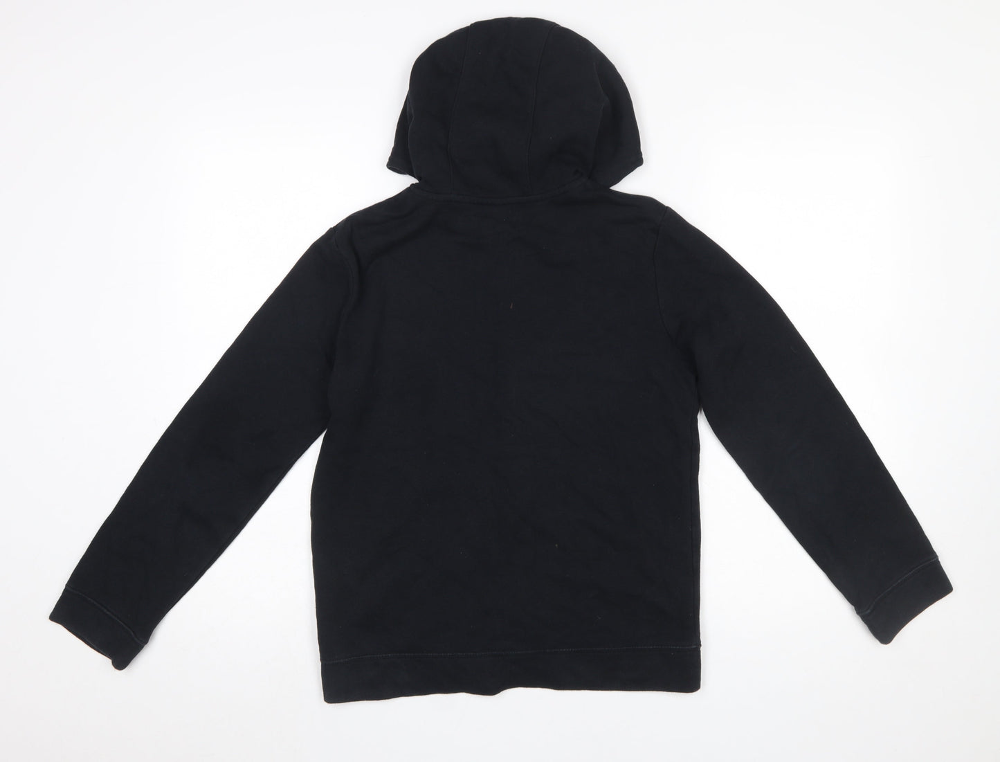 Nike Boys Black Full Zip Hoodie Size 158cm Fleece Cotton Blend