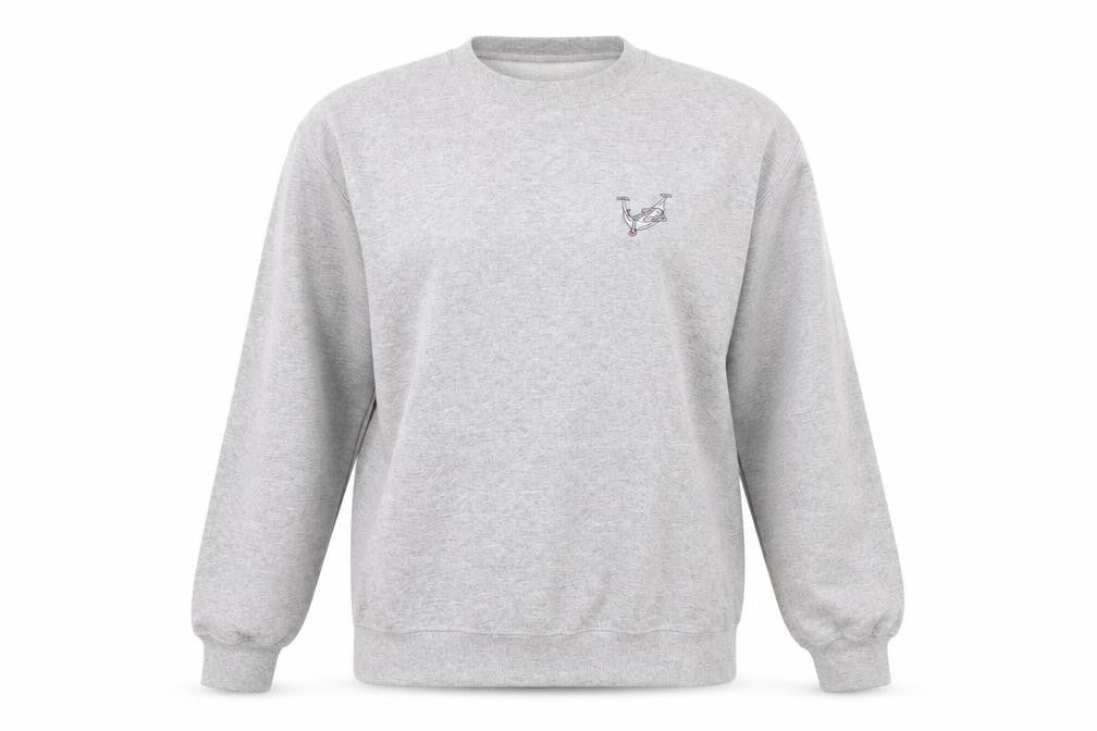 Topshop Women's Grey Medium Pullover Sweatshirt with Embroidered Logo
