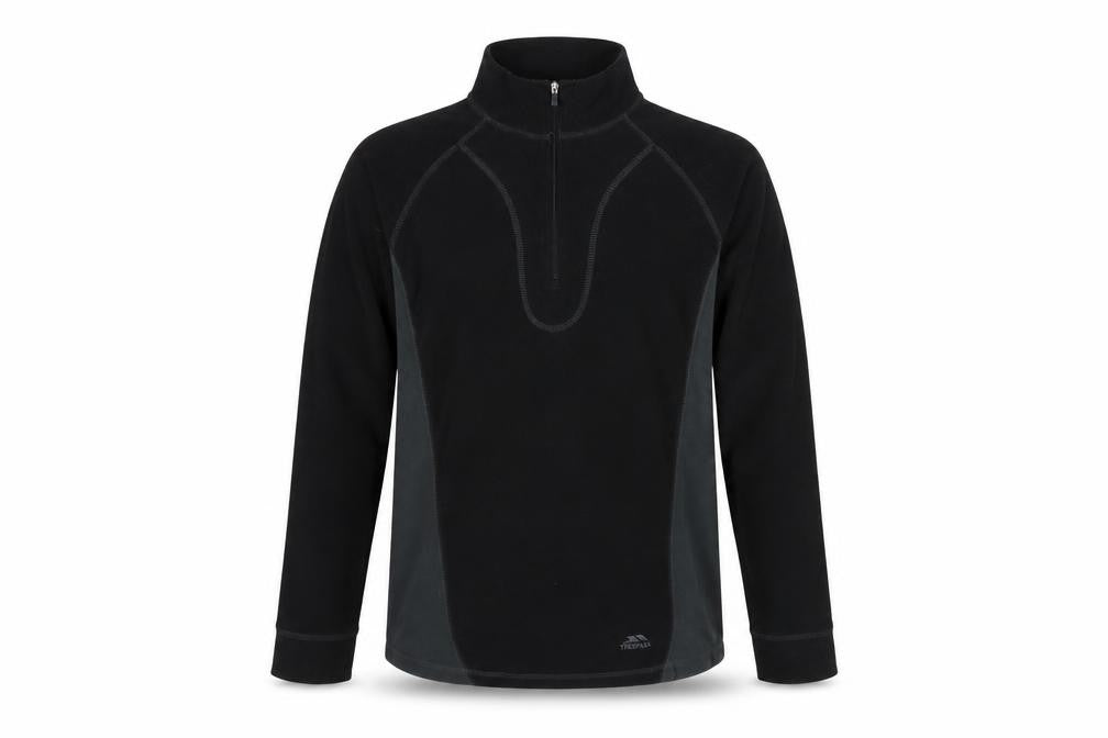 Trespass Mens Black Fleece 1/4 Zip Pullover Sweatshirt Size M