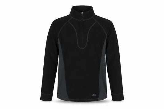Trespass Mens Black Fleece 1/4 Zip Pullover Sweatshirt Size M