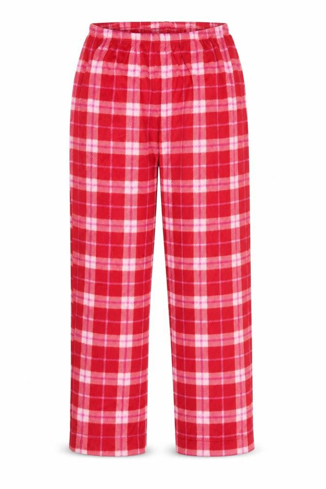 Marks & Spencer Womens Red Mix Check Pyjama Pants Small Flannel Warm Lounge Bottoms