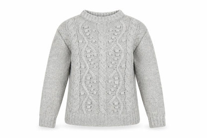 Next Womens Grey Cable-Knit Crew Neck Pullover Jumper XS