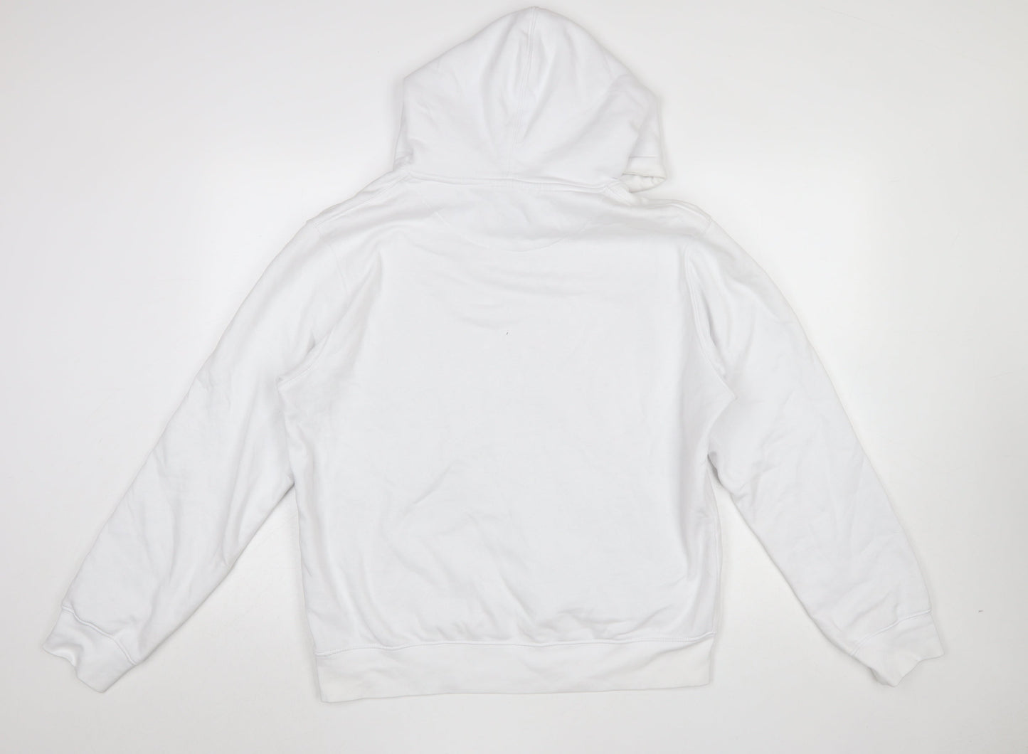 Jack & Jones Mens White Hoodie Medium Pullover Logo Design