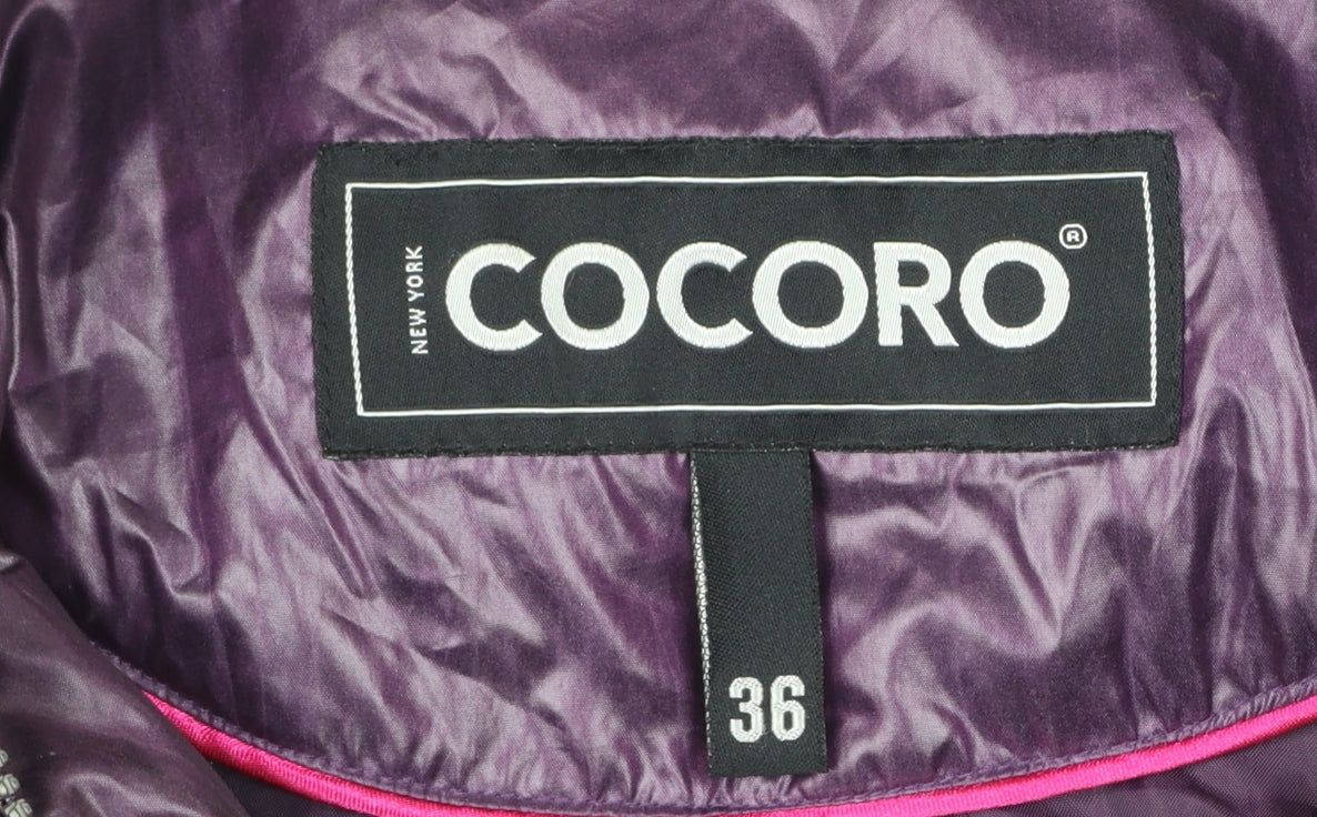 COCORO Women’s Purple Short Puffer Jacket Size 10 Polyester Lined