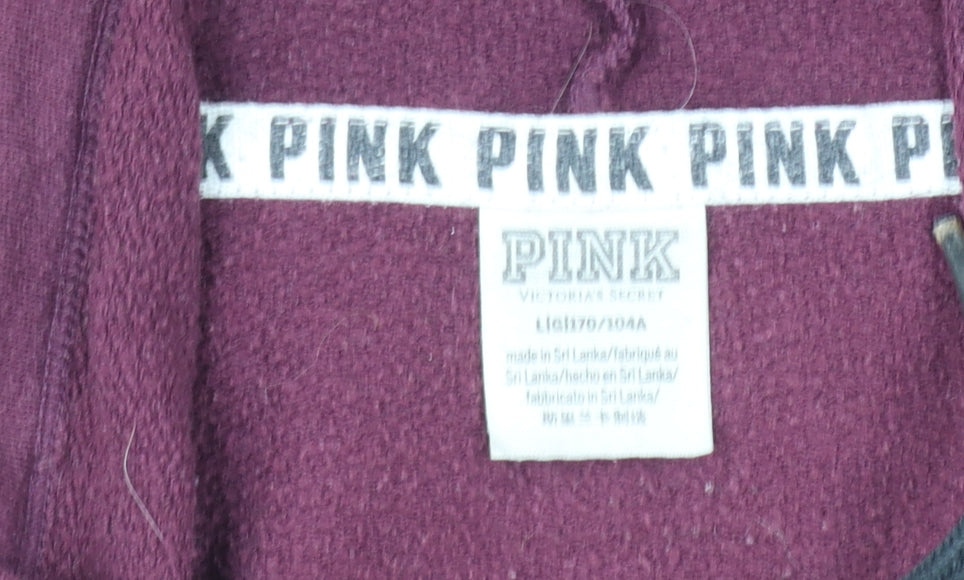 Victoria's Secret PINK Womens Burgundy Pullover Sweatshirt L Cotton Blend