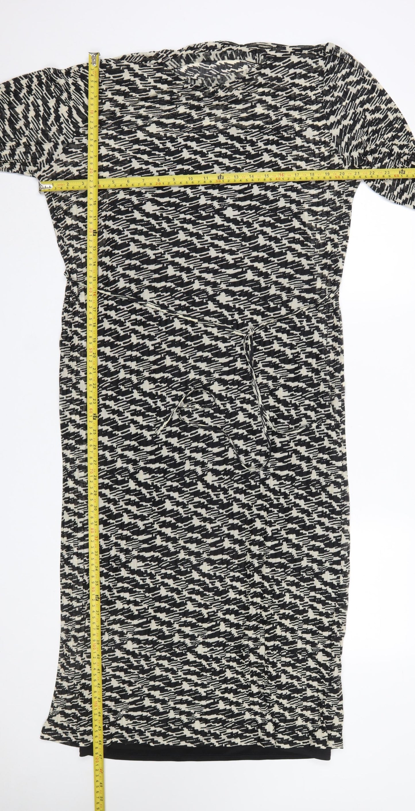 Marks and Spencer Women’s Black Geometric Wrap Midi Dress Size 16
