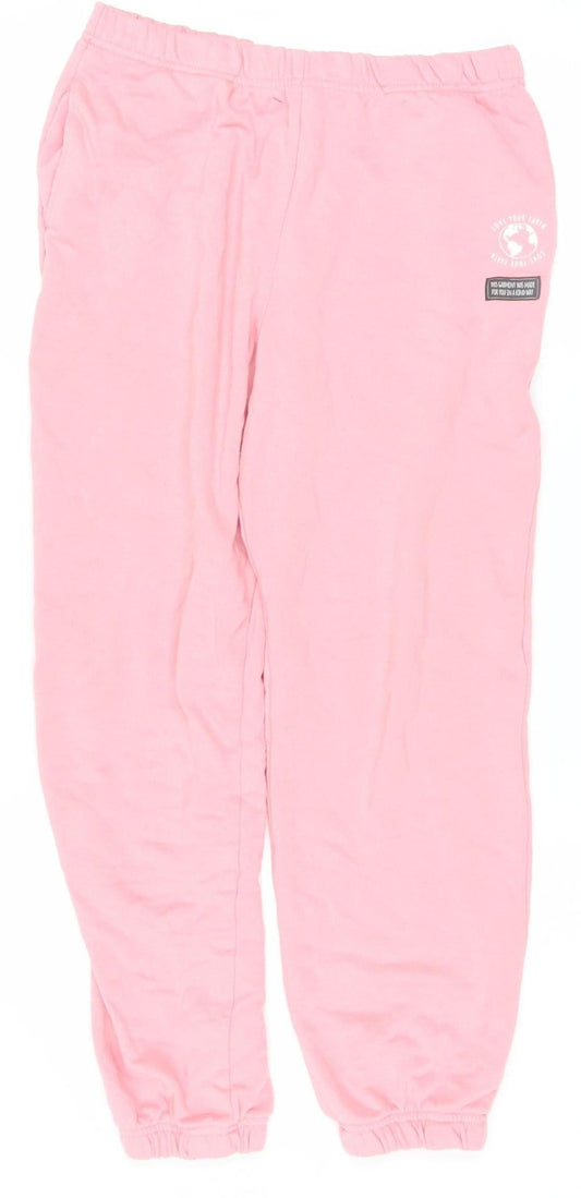 H&M Divided Women’s Pink Cotton Blend Sweatpants S Regular Fit
