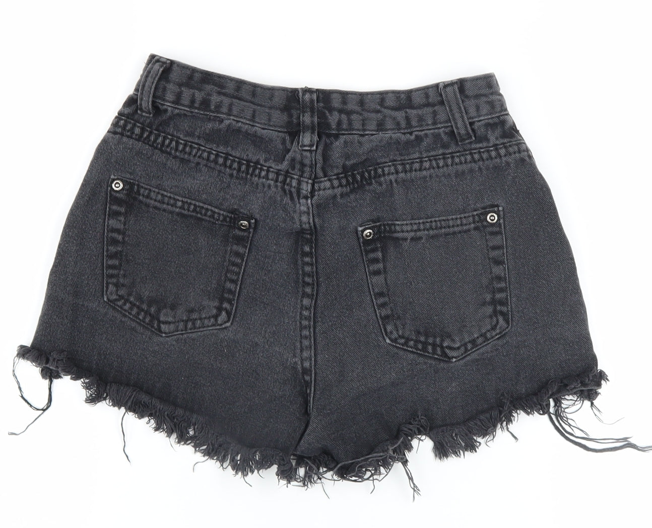 PrettyLittleThing Women’s Black Denim Cut-Off Shorts Size 6