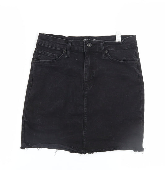 Nasty Gal Women’s Black Denim High Rise Mini Skirt Size 8
