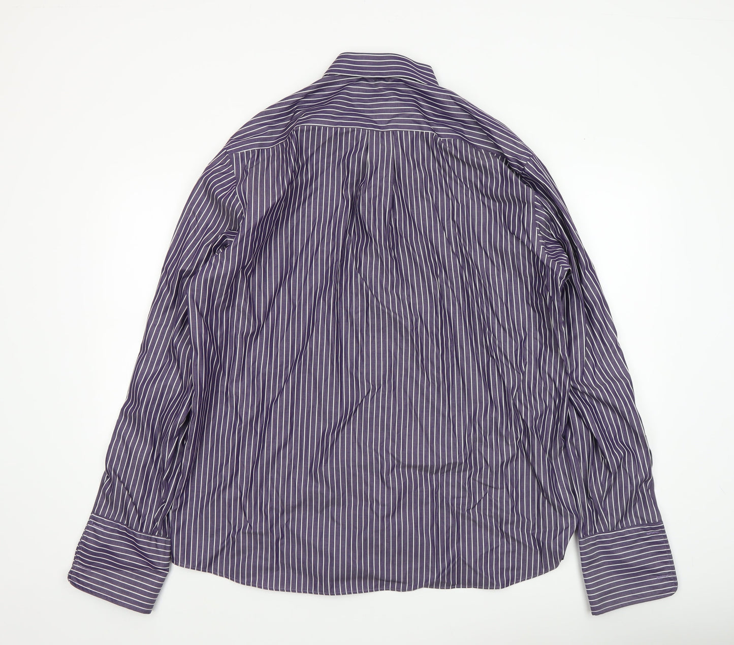Eterna Men's Purple Striped 44 Regular Fit Long Sleeve Dress Shirt