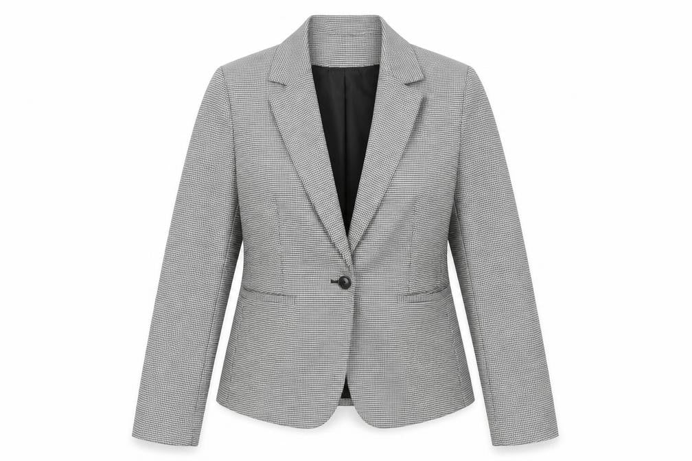 Next Women's Grey Houndstooth Regular Fit Blazer Size 12