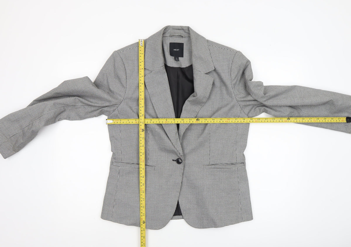 Next Women's Grey Houndstooth Regular Fit Blazer Size 12