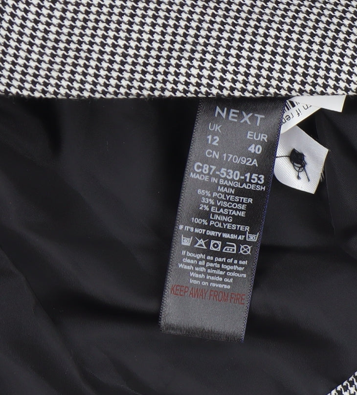 Next Women's Grey Houndstooth Regular Fit Blazer Size 12