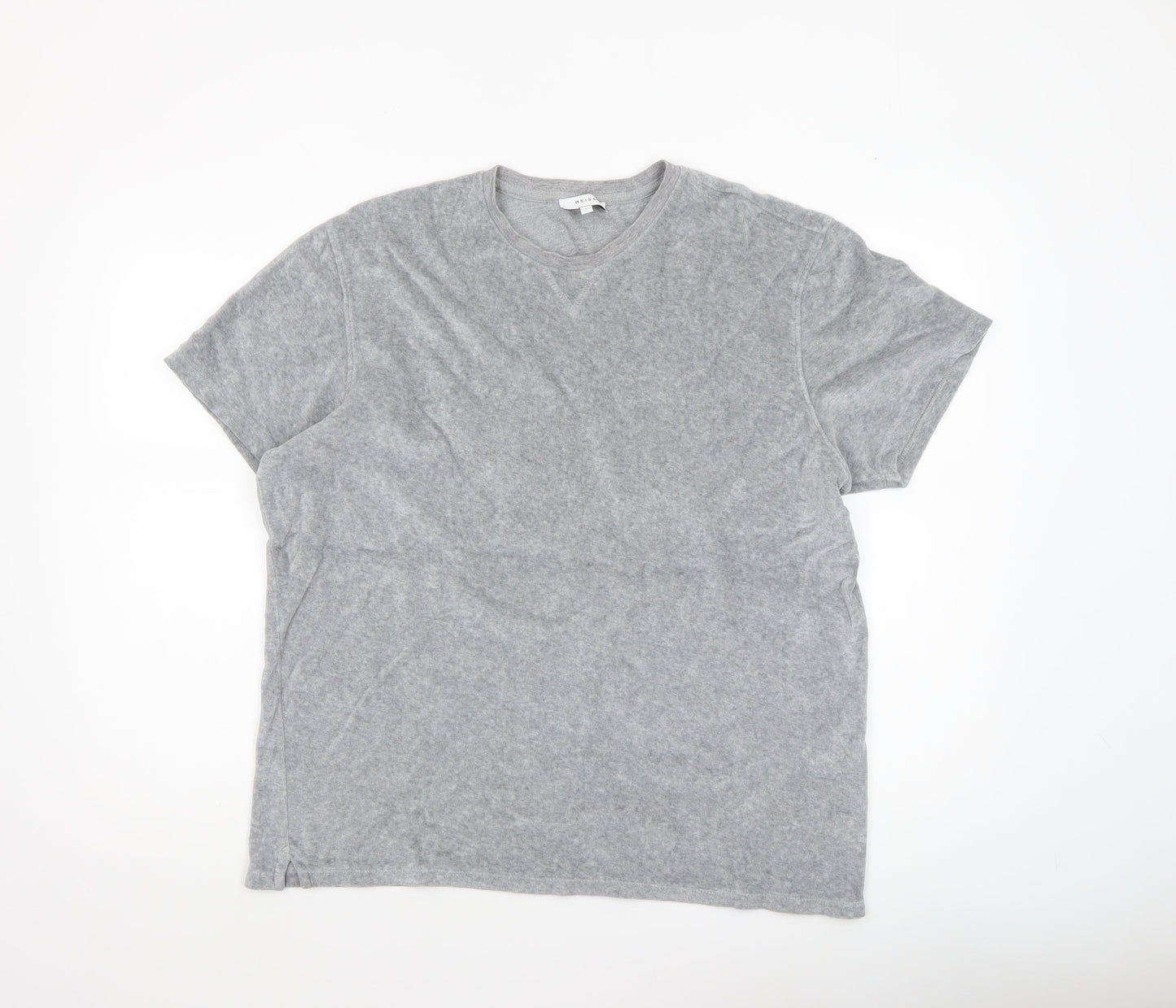 Reiss Women's Grey Basic Crew Neck Cotton T-Shirt Size L