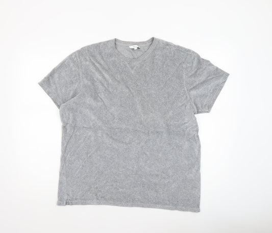 Reiss Women's Grey Basic Crew Neck Cotton T-Shirt Size L
