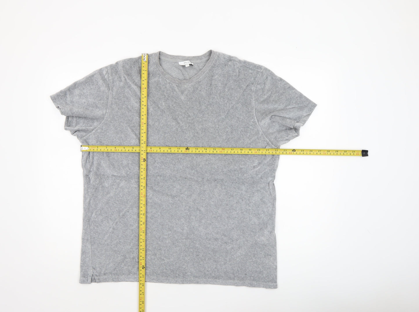 Reiss Women's Grey Basic Crew Neck Cotton T-Shirt Size L