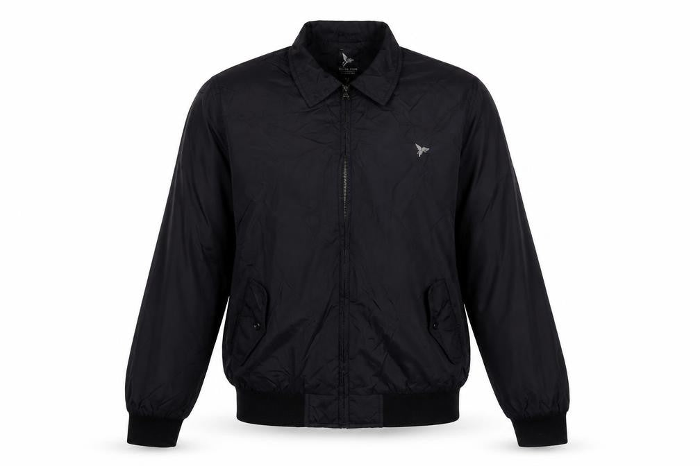 Henleys Silver Lions Men's Black L Bomber Jacket Nylon Full Zip