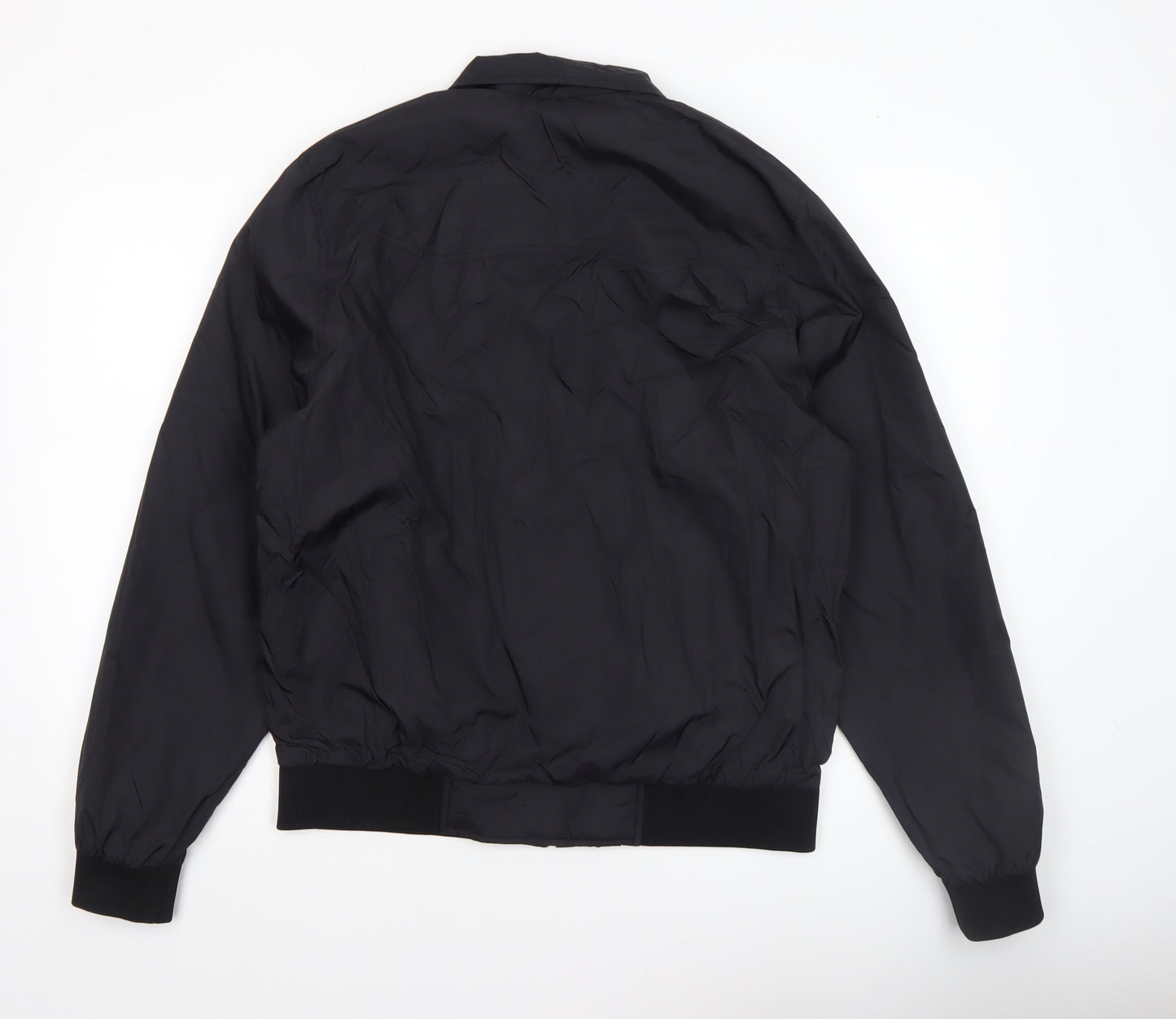 Henleys Silver Lions Men's Black L Bomber Jacket Nylon Full Zip