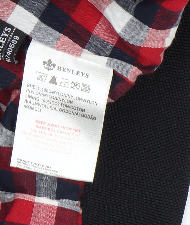 Henleys Silver Lions Men's Black L Bomber Jacket Nylon Full Zip