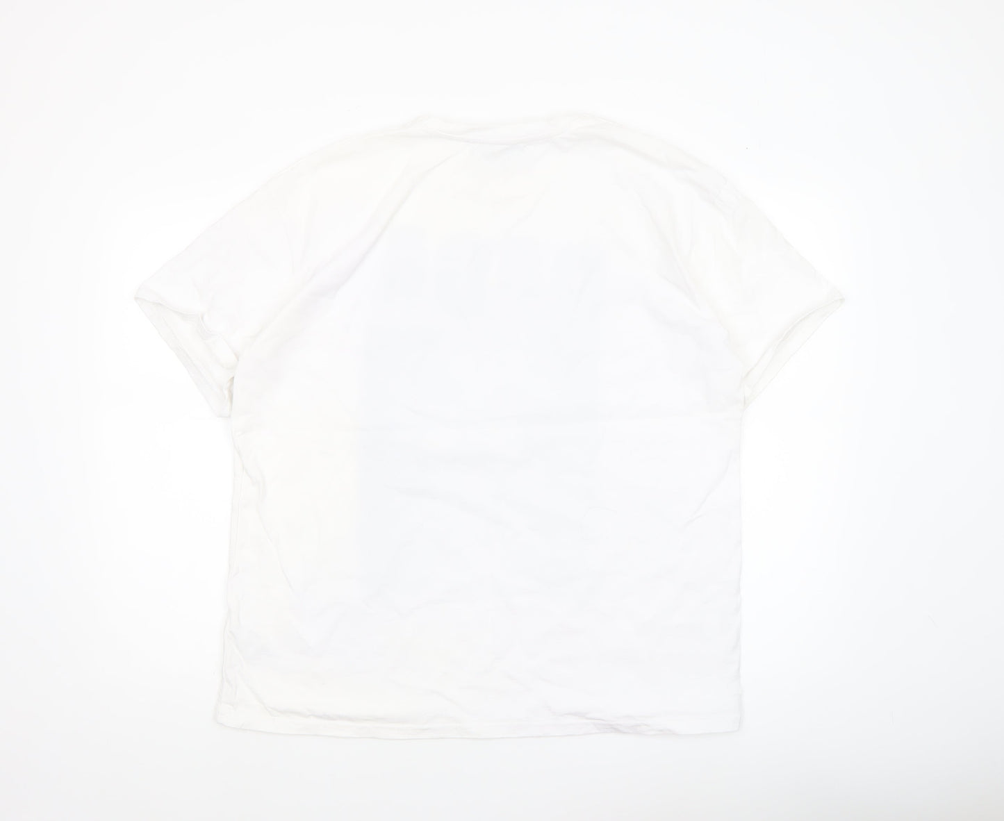 Stradivarius Women White Lady Gaga Graphic T-Shirt Size L 100% Cotton