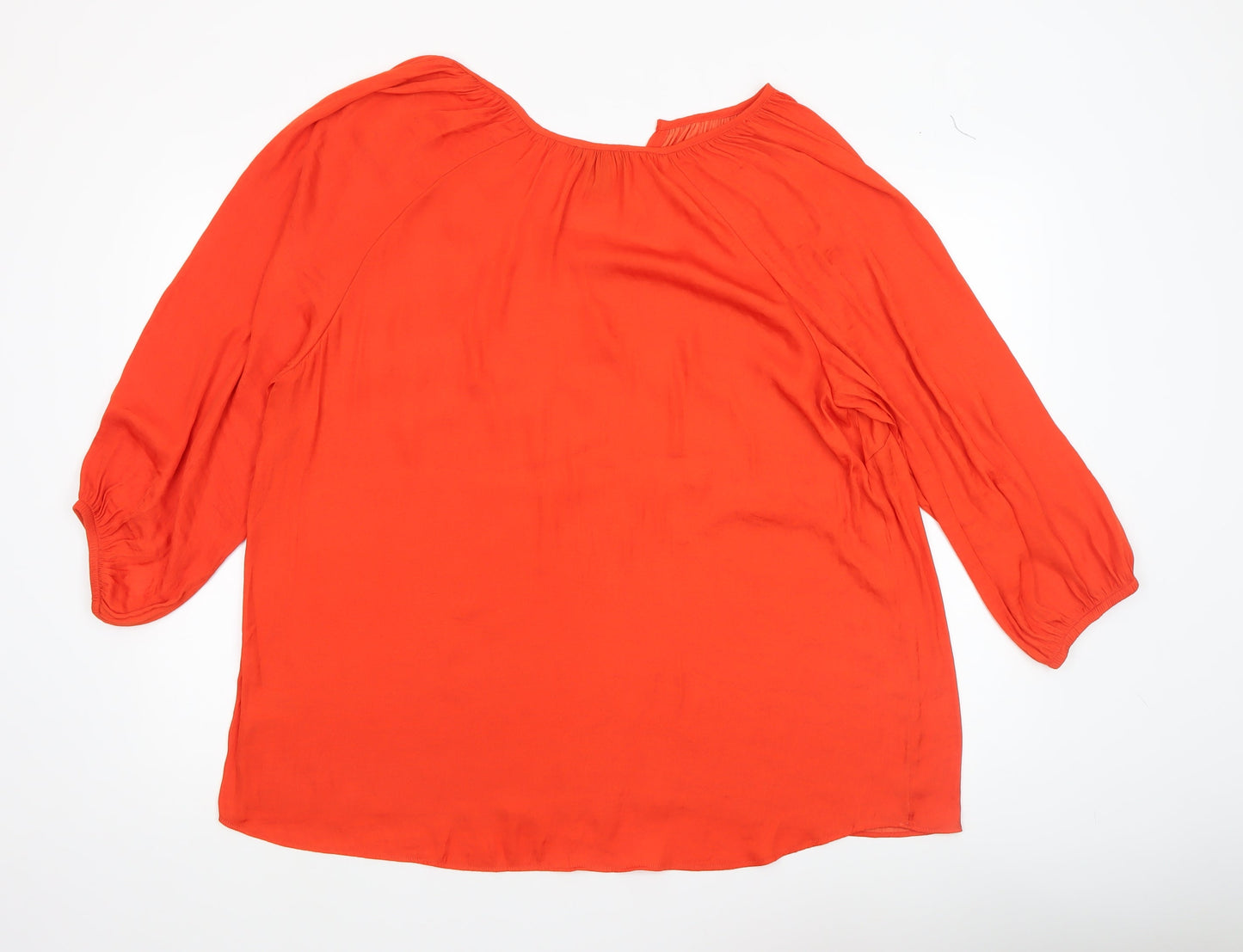 Jones New York Womens Orange V-Neck Tunic Blouse Size 18 Plus