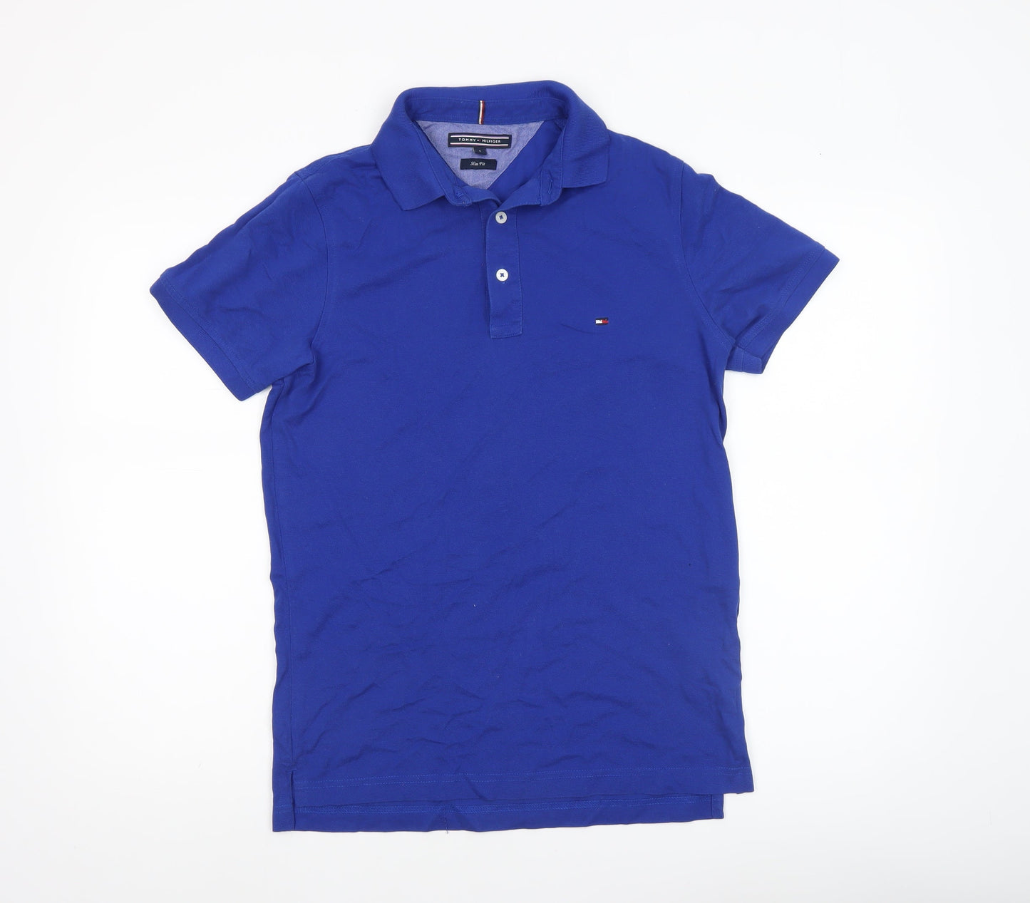 Tommy Hilfiger Men’s Blue Slim Fit Cotton Polo Shirt Size S