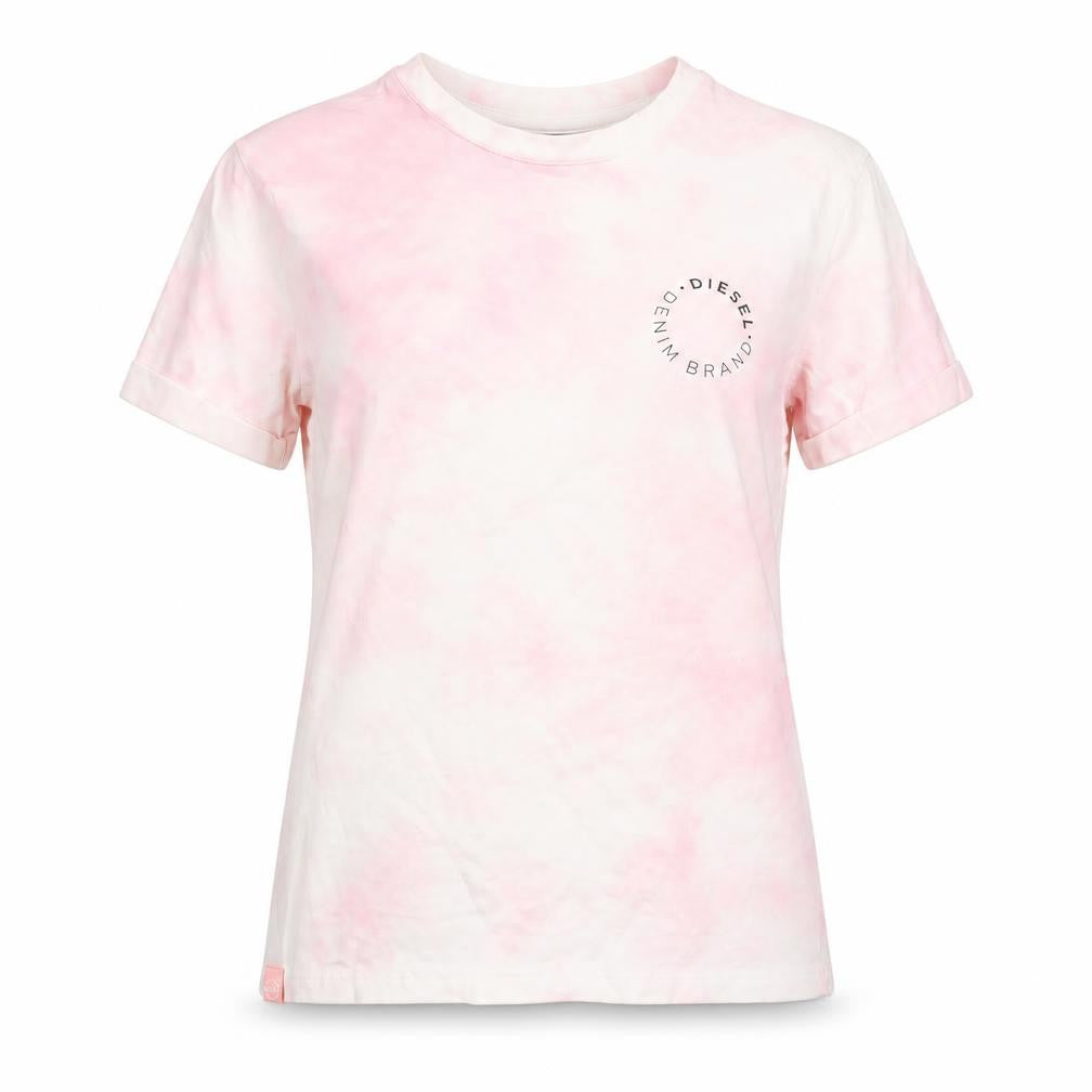 Diesel Womens Pink Tie-Dye Short Sleeve Cotton T-Shirt XS