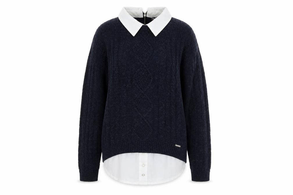 Lee Cooper Womens Blue Collared Knit Pullover Jumper Size 12