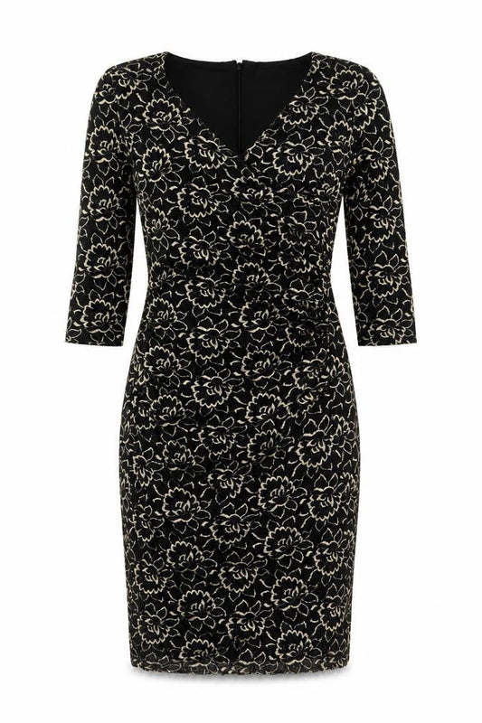 Kaliko Women's Black Floral Bodycon Lace Dress Size 8