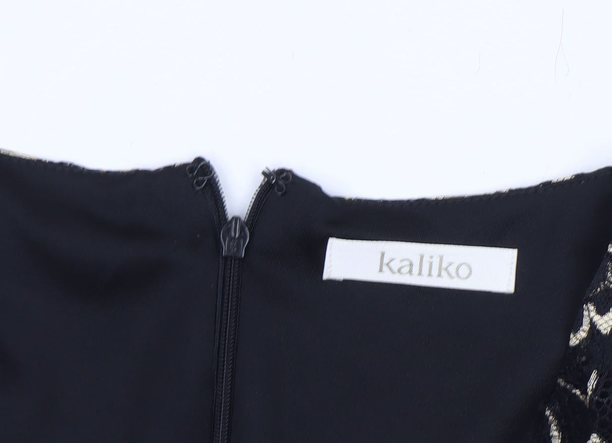 Kaliko Women's Black Floral Bodycon Lace Dress Size 8