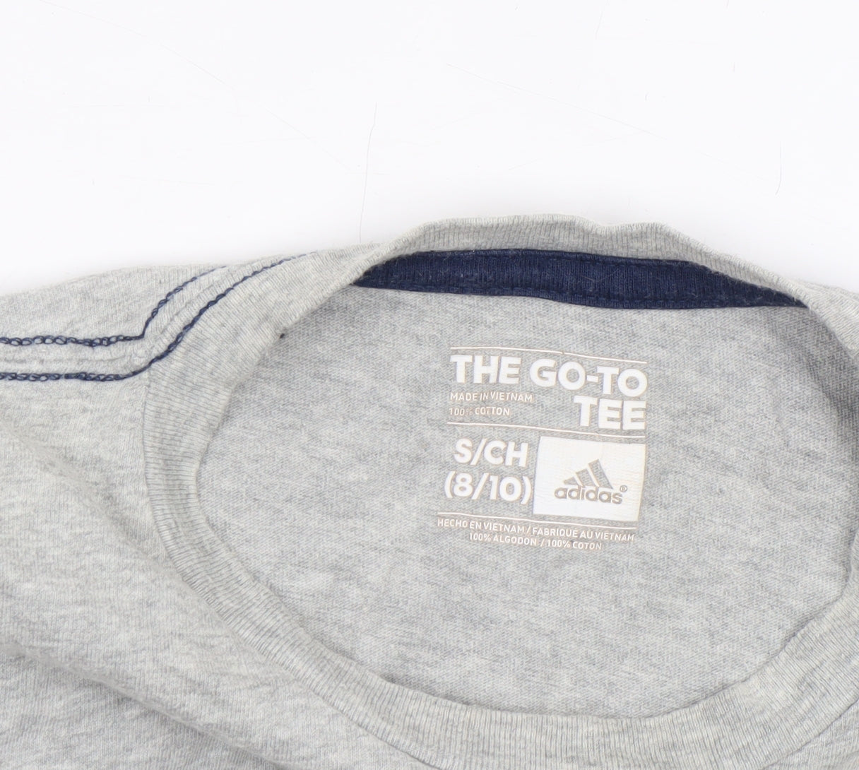Adidas Boys Grey T-Shirt Size 8/10 The Go-To Tee Crew Neck Casual Top