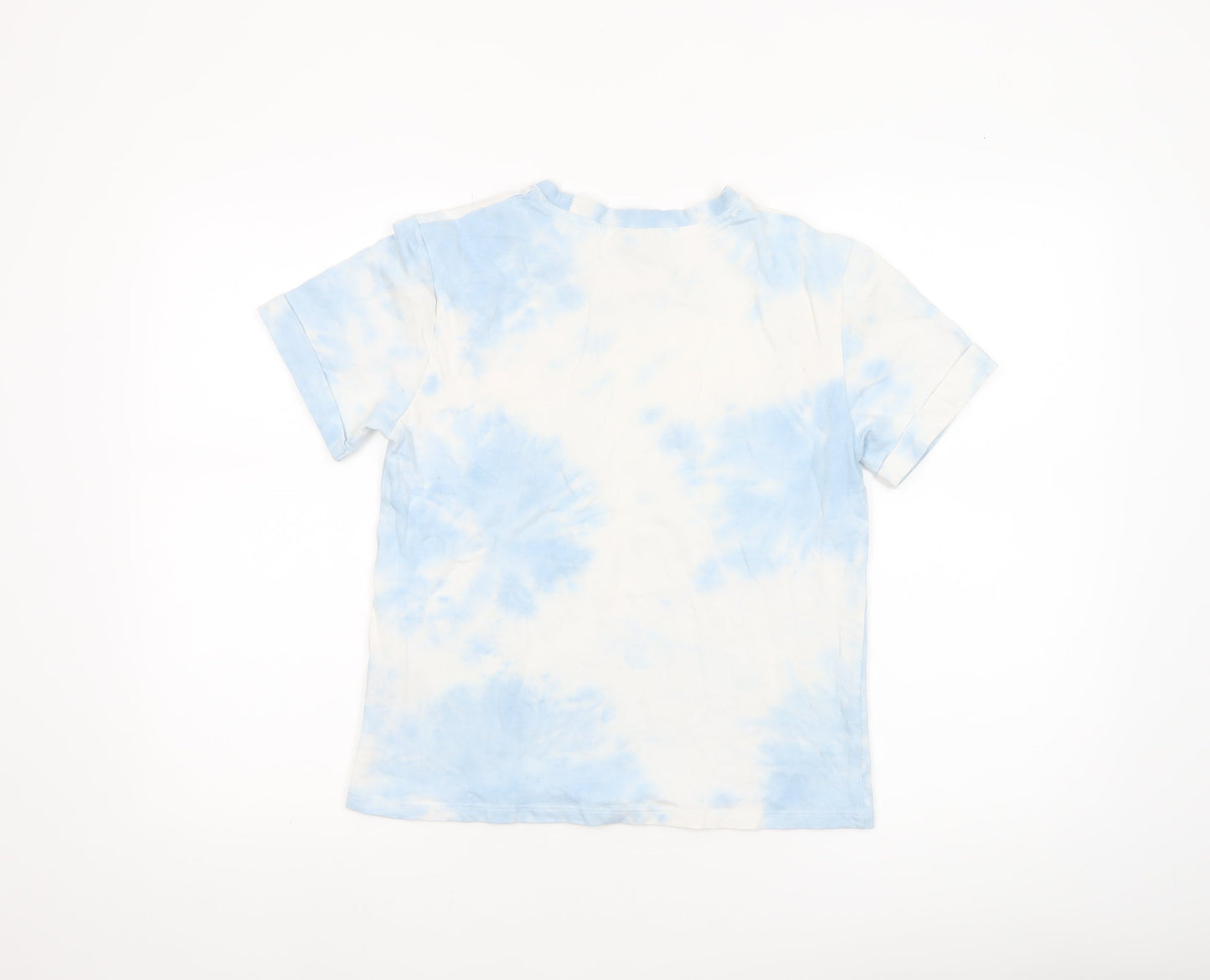 Diesel Women's Blue Tie-Dye Cotton T-Shirt XS Short Sleeve