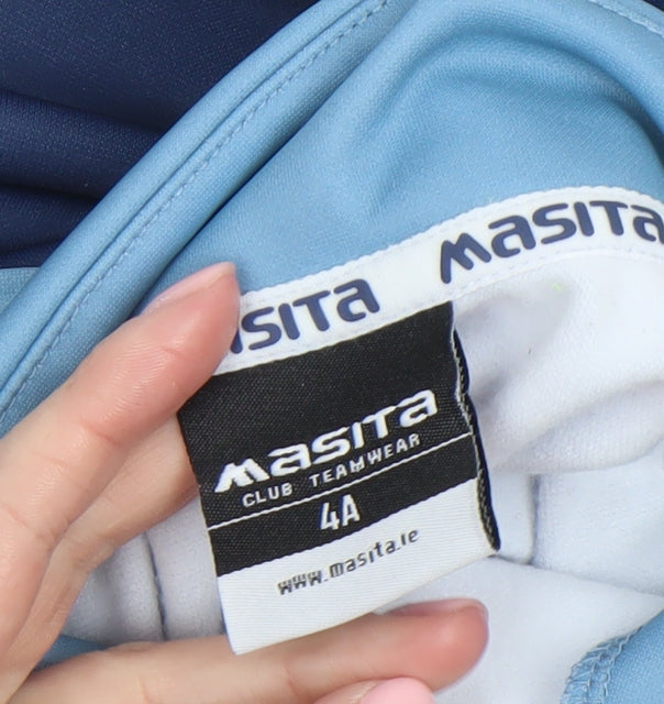 Masita Boys Blue 1/4 Zip Long Sleeve Sports Pullover Top 4 Years