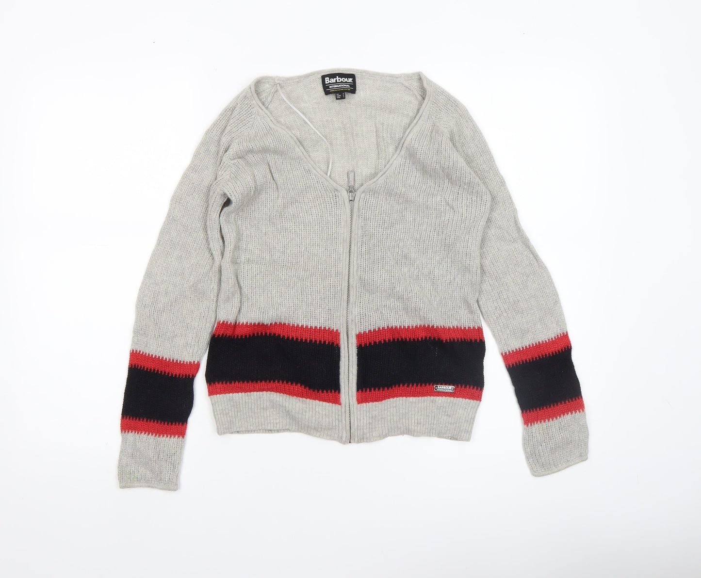 Barbour International Women’s Grey Full Zip Cardigan UK 8 Alpaca Blend