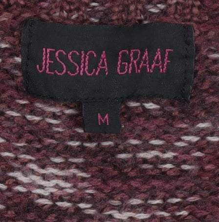 Jessica Graaf Women’s Brown Knit Cardigan M Long Sleeve Acrylic Blend