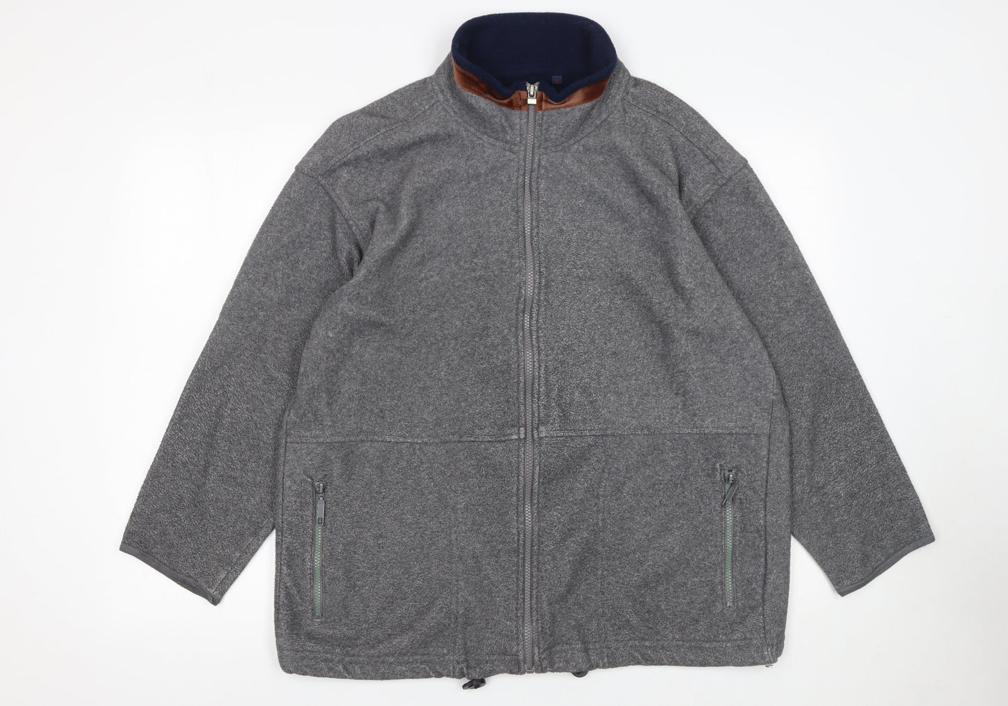 Sabrina Men’s Grey Fleece Full Zip Basic Jacket Size S