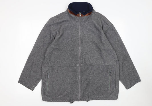 Sabrina Men’s Grey Fleece Full Zip Basic Jacket Size S