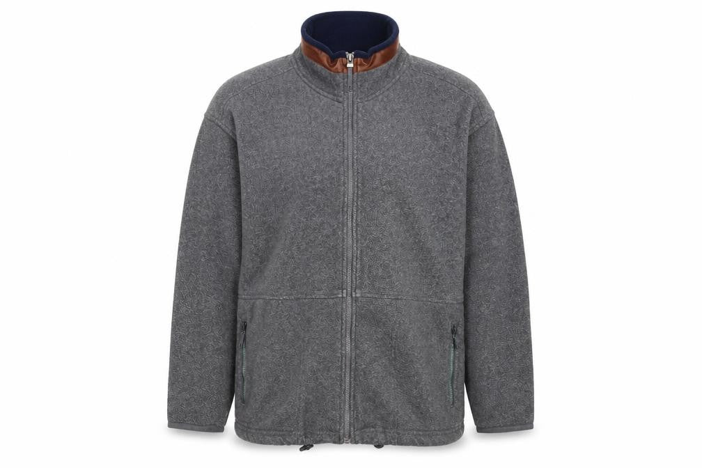 Sabrina Men’s Grey Fleece Full Zip Basic Jacket Size S